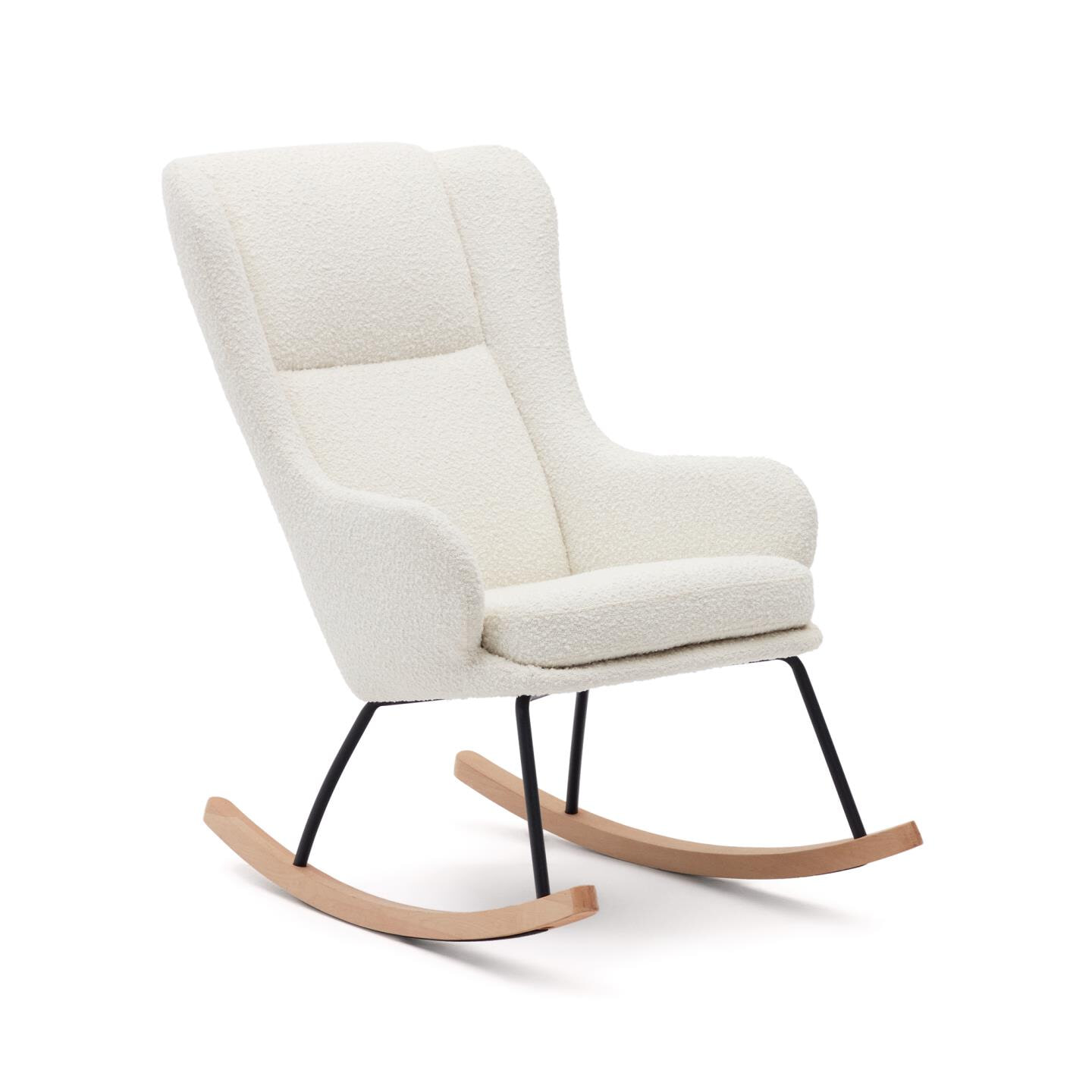 Kave Home Schommelstoel 'Maustin' Bouclé, kleur Wit