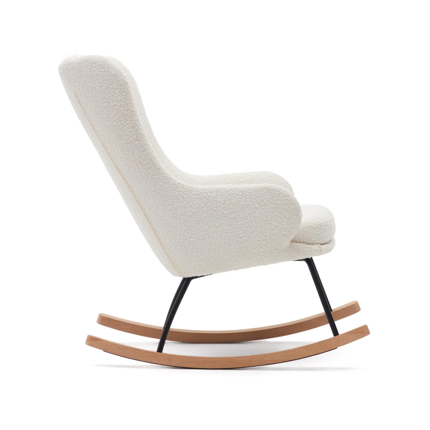 Kave Home Schommelstoel 'Maustin' Bouclé, kleur Wit