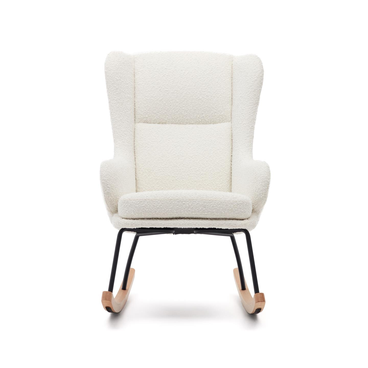 Kave Home Schommelstoel 'Maustin' Bouclé, kleur Wit