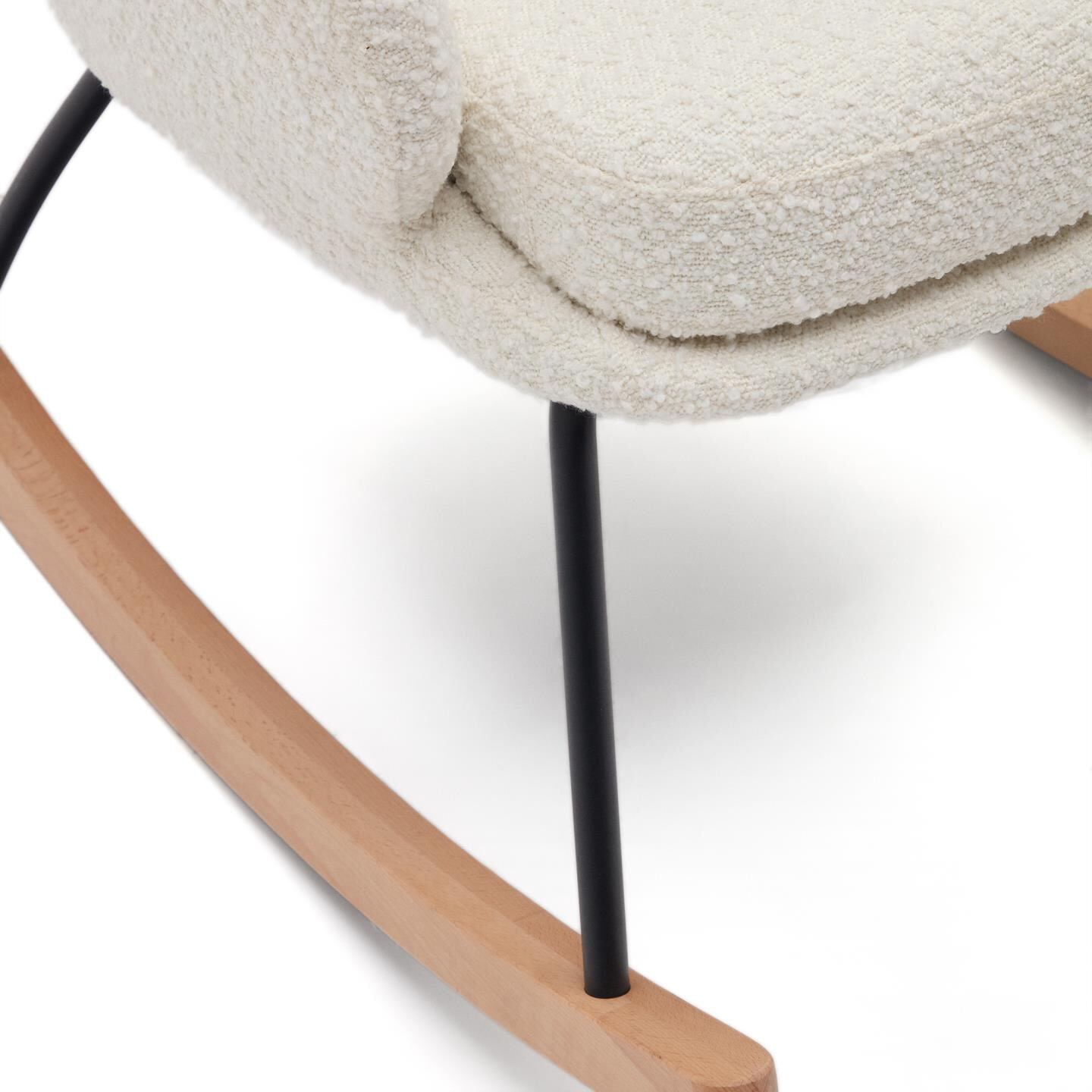 Kave Home Schommelstoel 'Maustin' Bouclé, kleur Wit