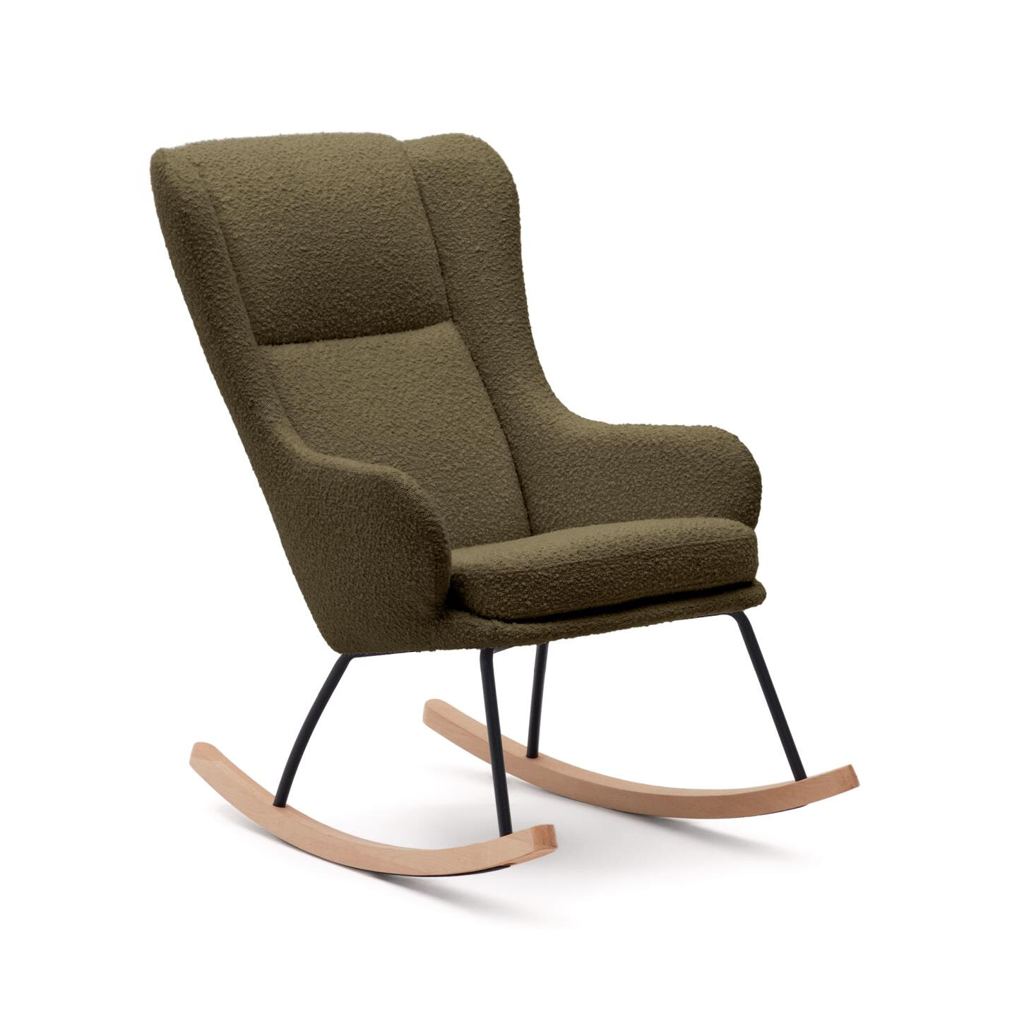 Kave Home Schommelstoel 'Maustin' Bouclé, kleur Groen