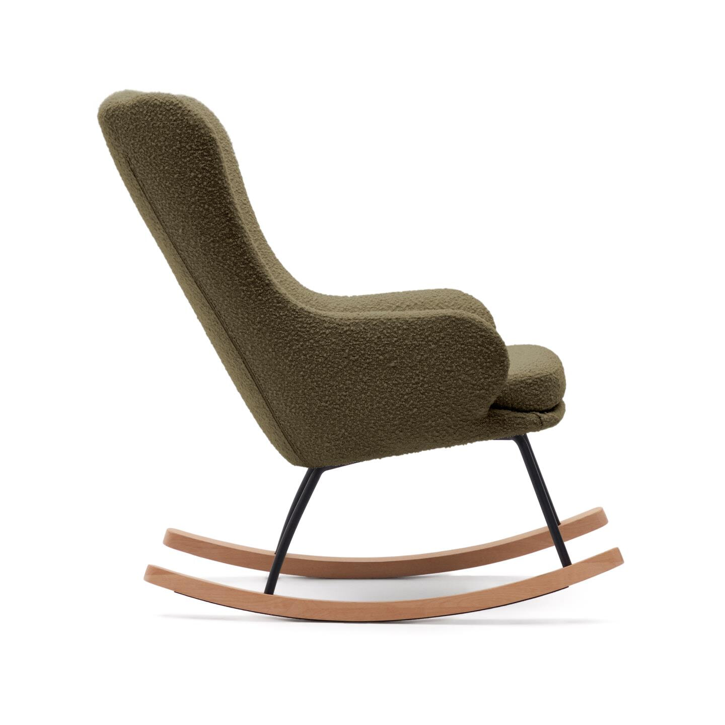 Kave Home Schommelstoel 'Maustin' Bouclé, kleur Groen