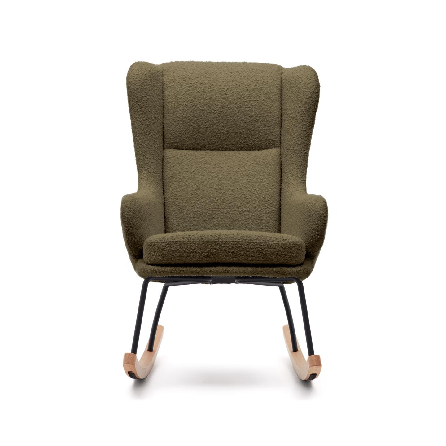 Kave Home Schommelstoel 'Maustin' Bouclé, kleur Groen