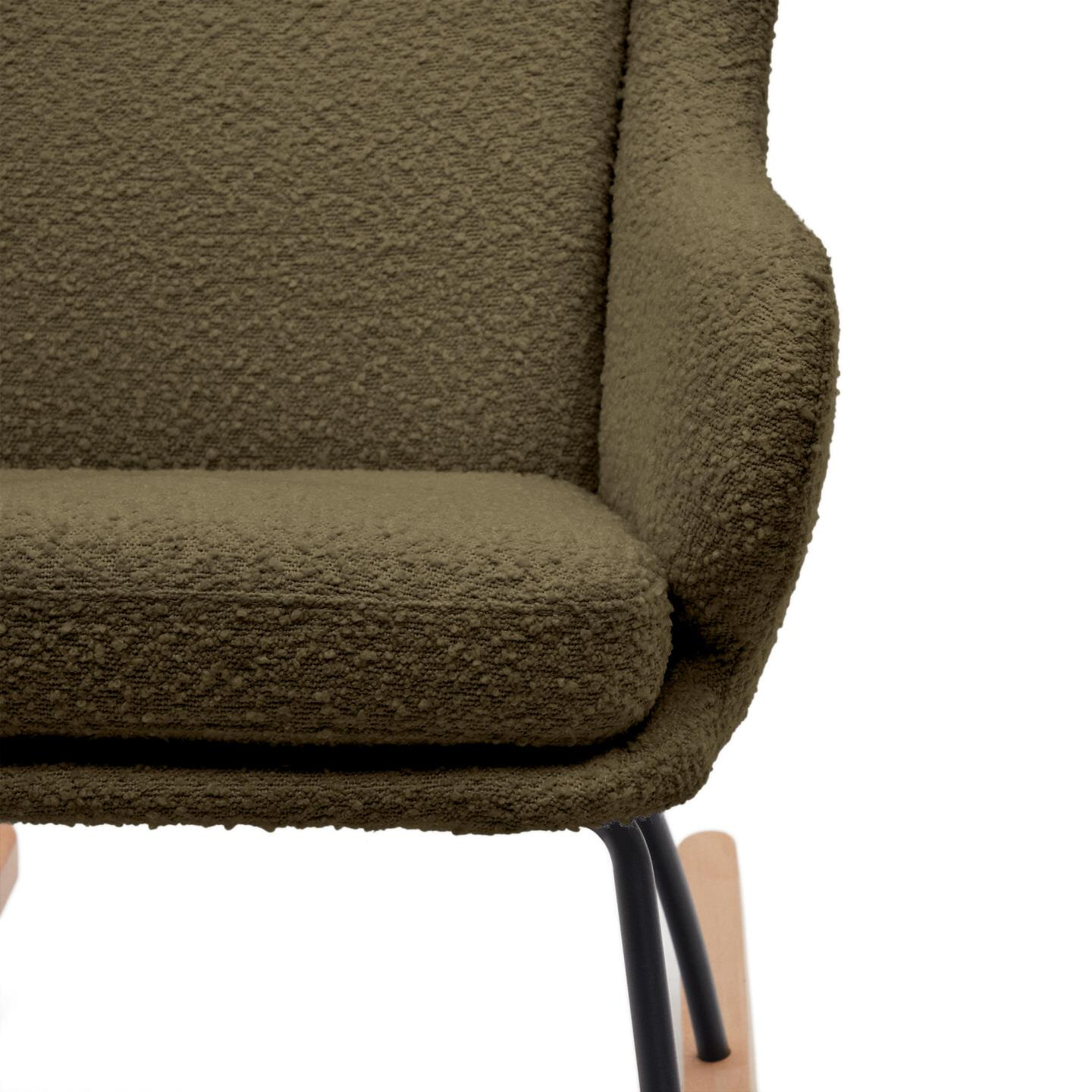 Kave Home Schommelstoel 'Maustin' Bouclé, kleur Groen
