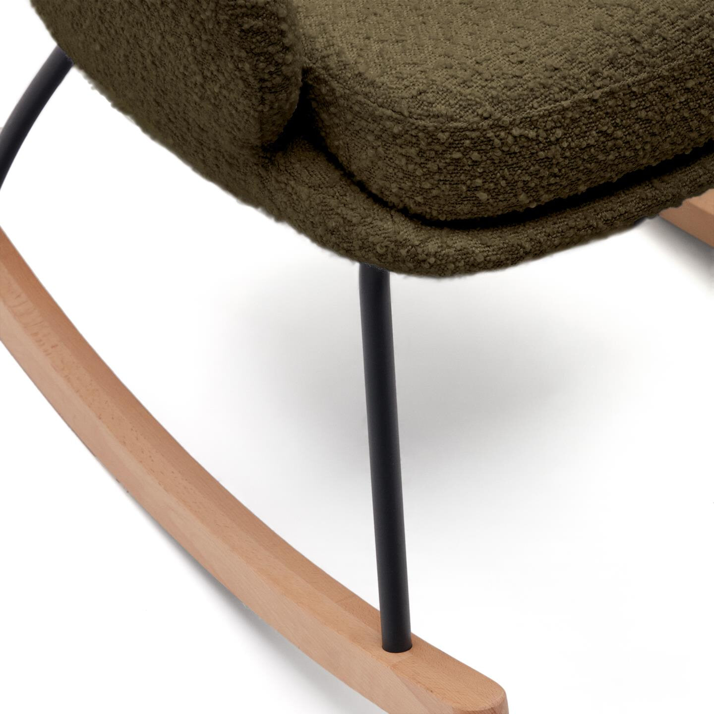 Kave Home Schommelstoel 'Maustin' Bouclé, kleur Groen