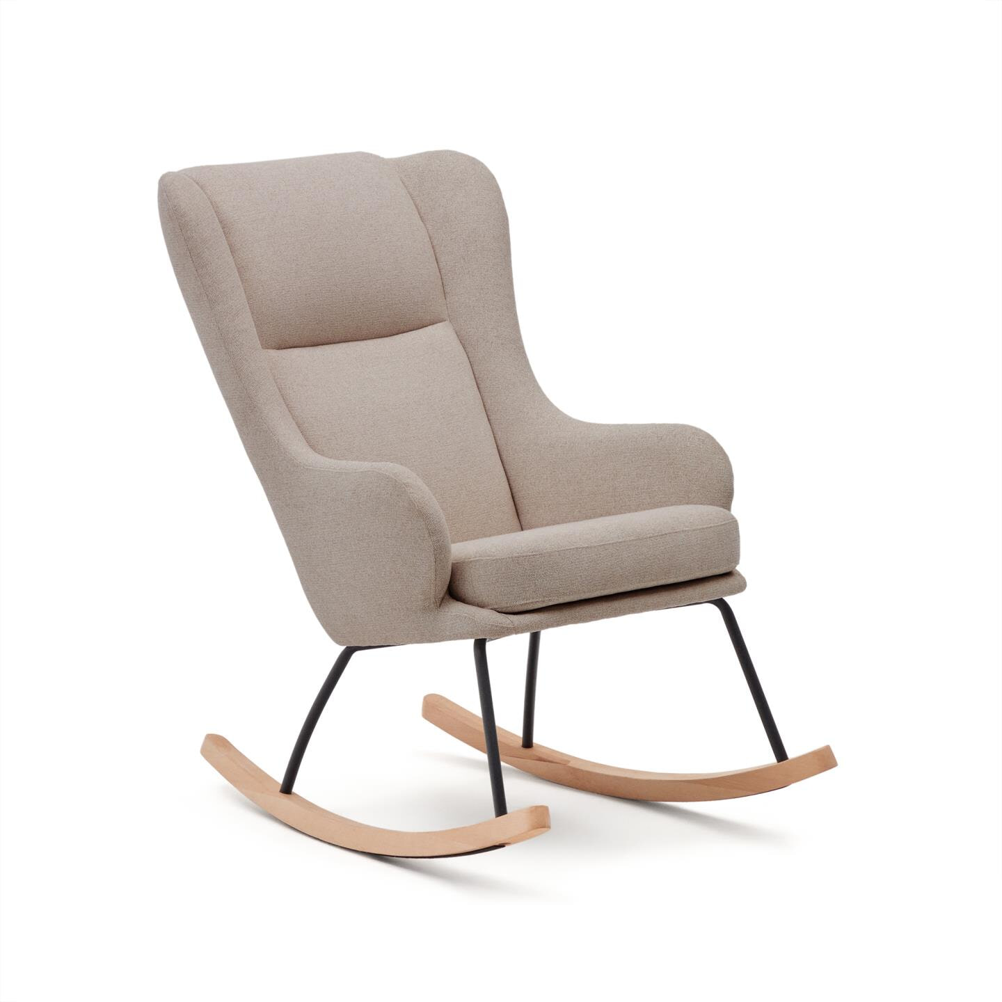 Kave Home Schommelstoel 'Maustin' Chenille, kleur Beige