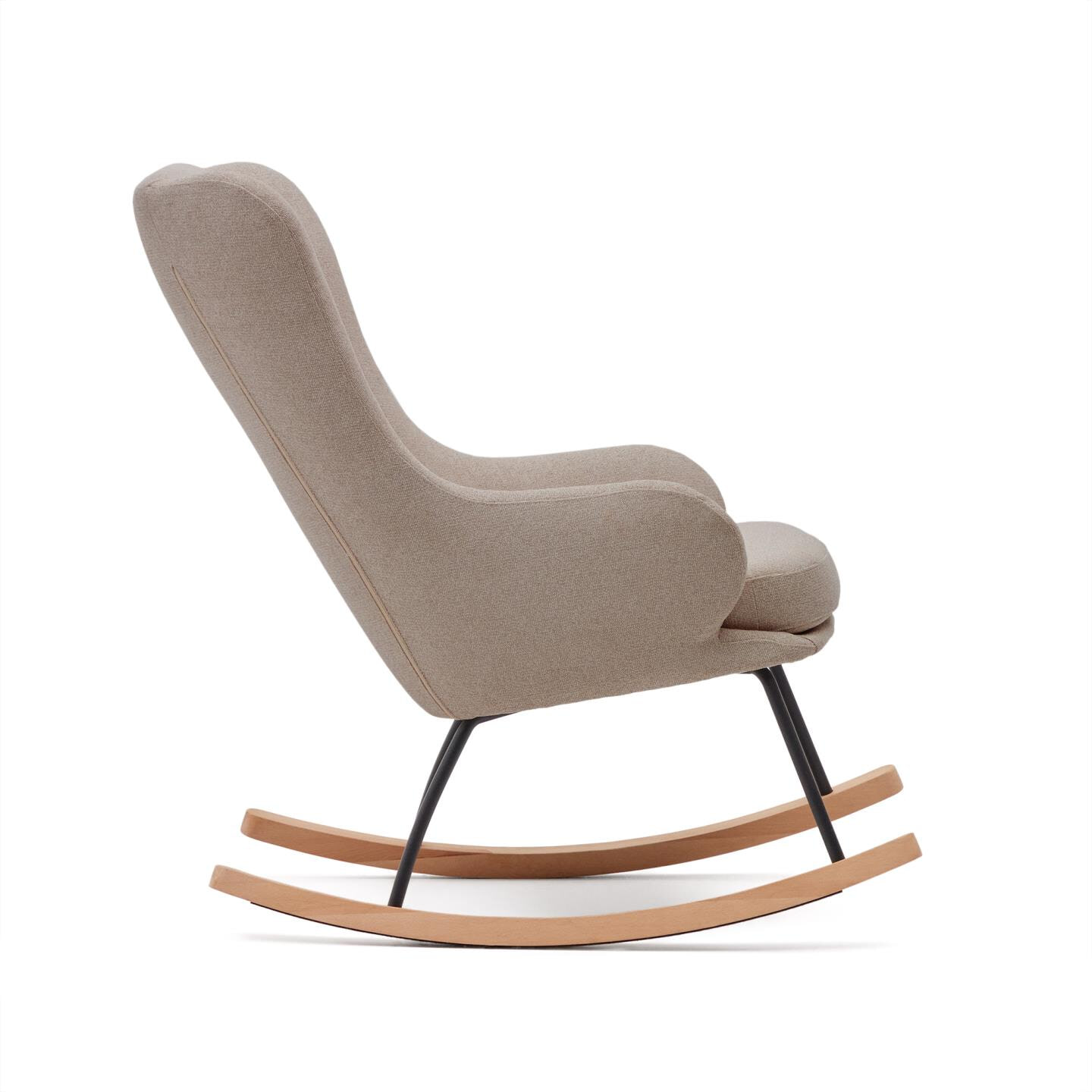 Kave Home Schommelstoel 'Maustin' Chenille, kleur Beige