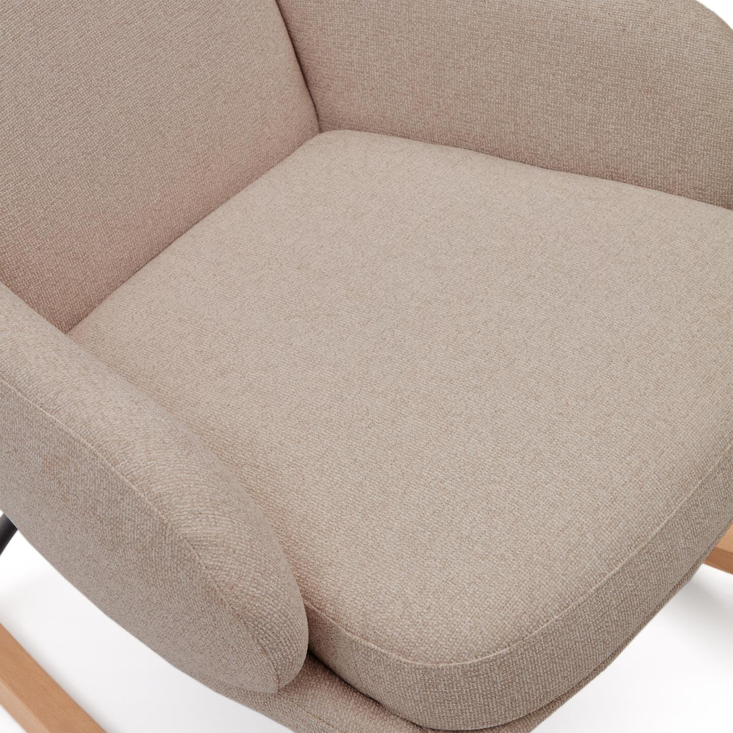 Kave Home Schommelstoel 'Maustin' Chenille, kleur Beige