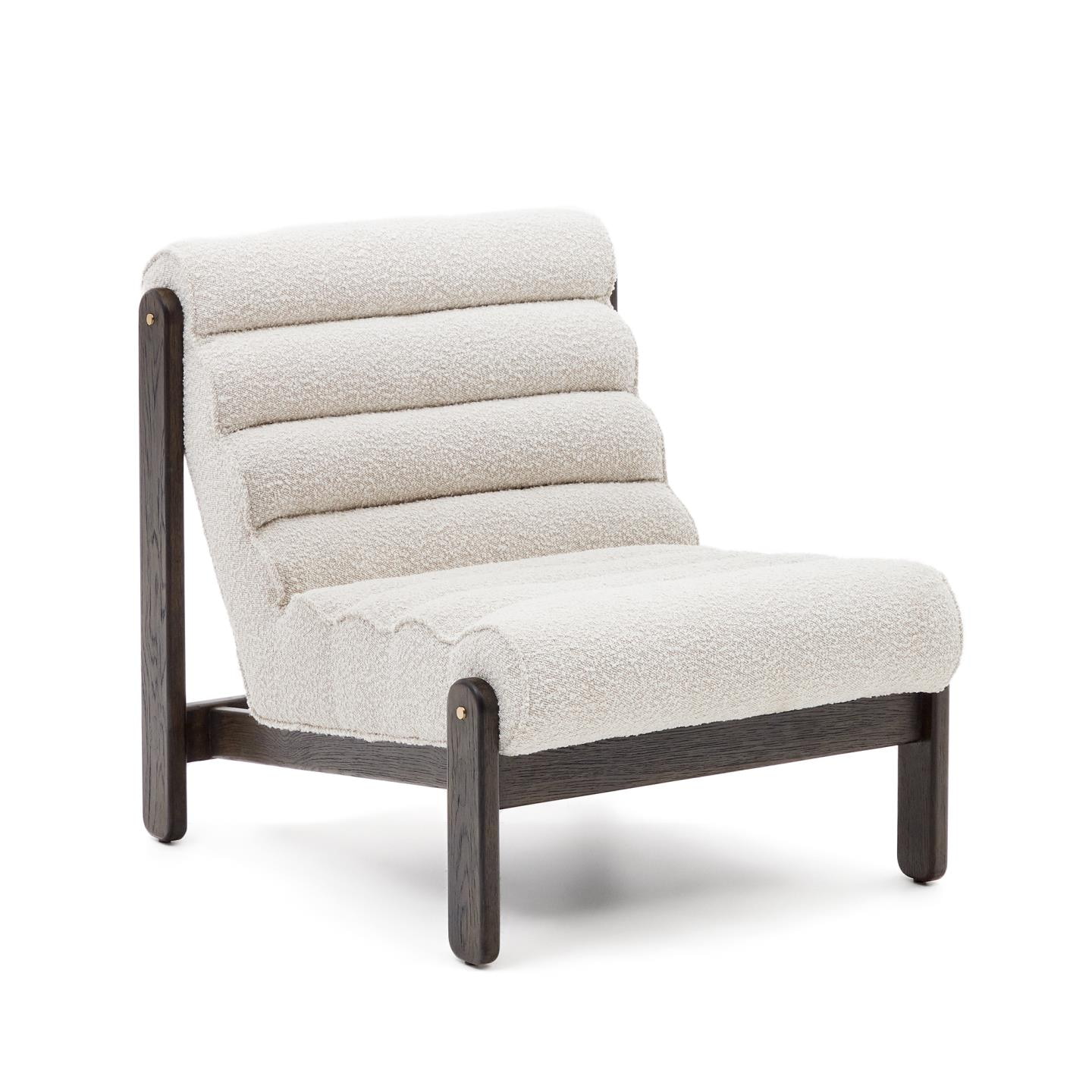 Kave Home Fauteuil 'Magira' Bouclé en eikenhout