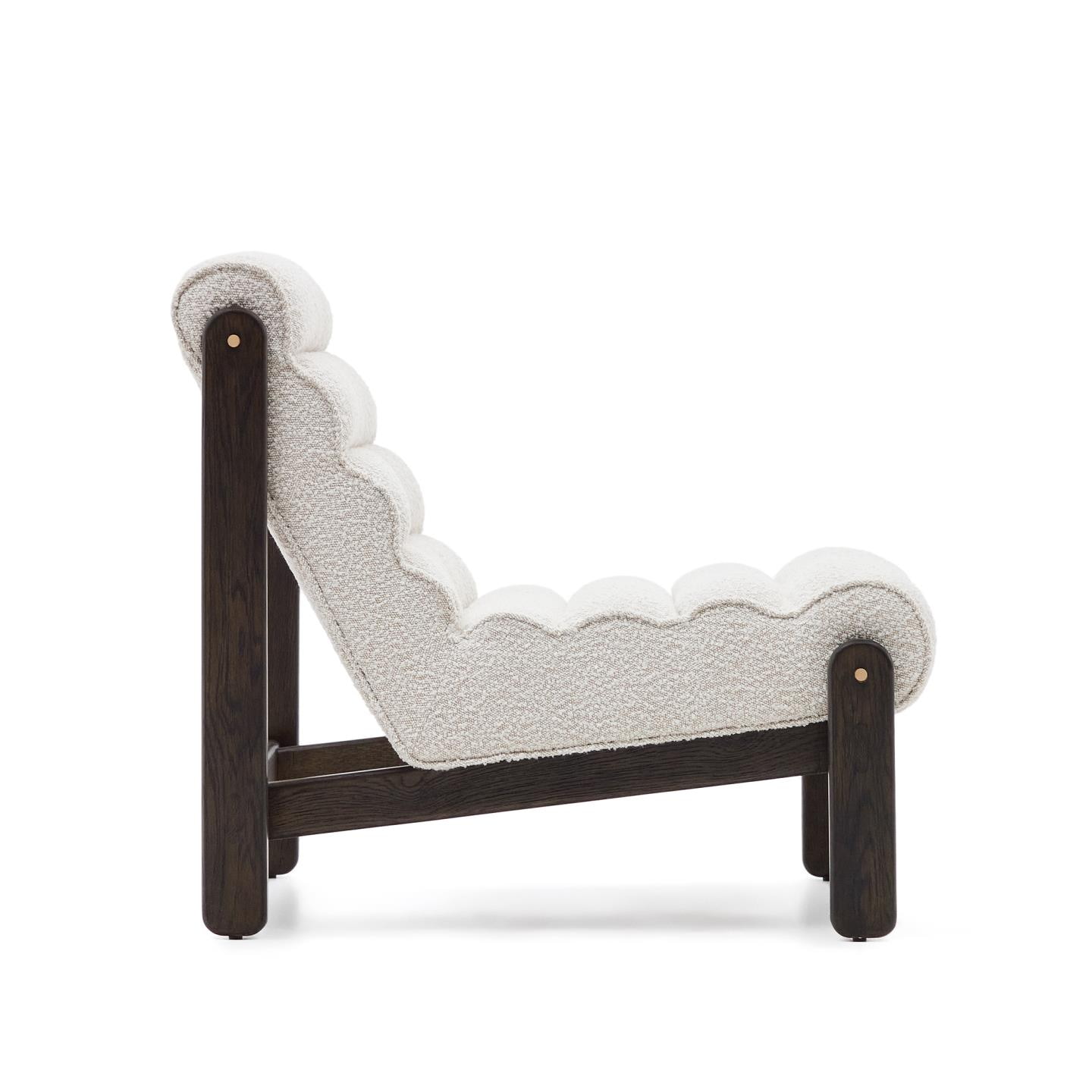 Kave Home Fauteuil 'Magira' Bouclé en eikenhout