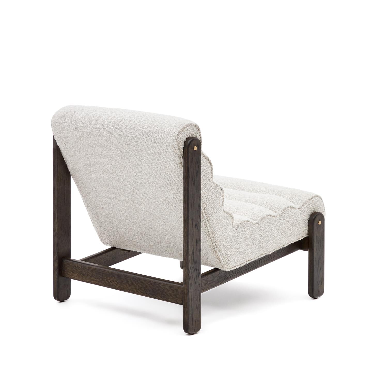 Kave Home Fauteuil 'Magira' Bouclé en eikenhout