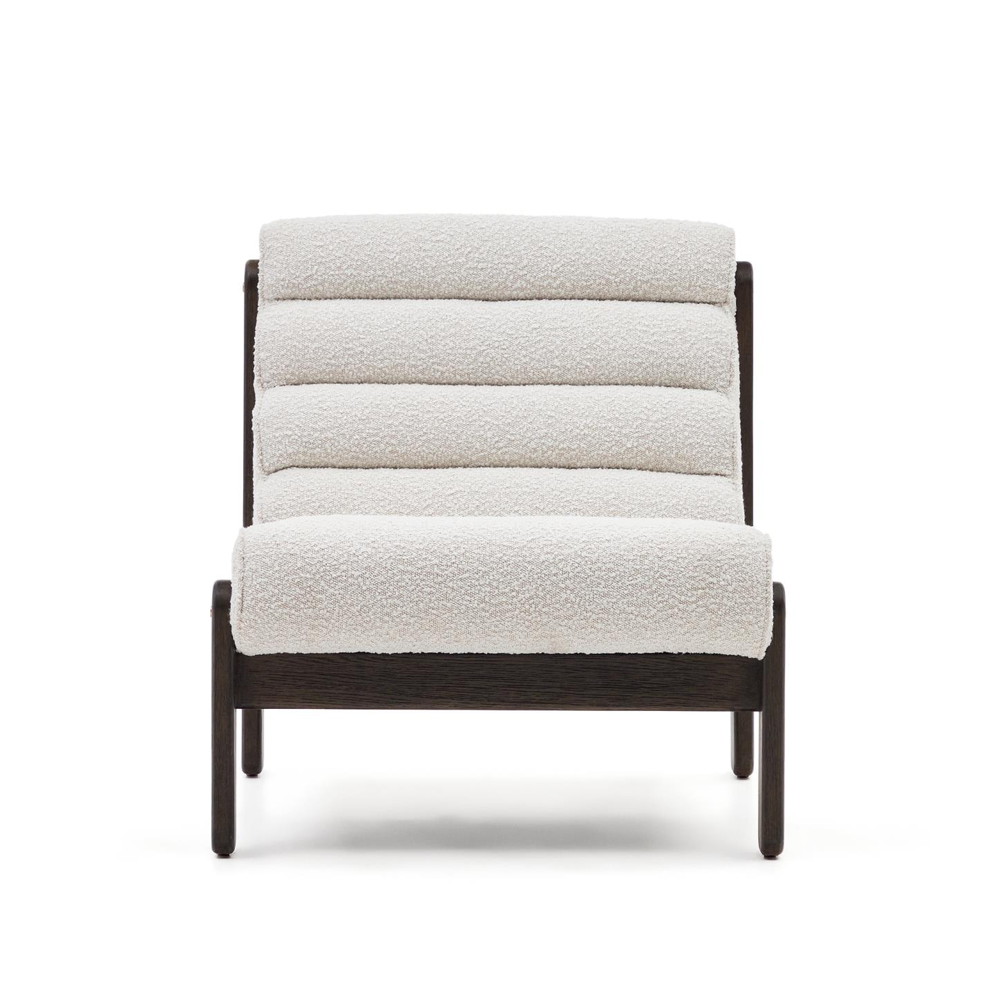 Kave Home Fauteuil 'Magira' Bouclé en eikenhout