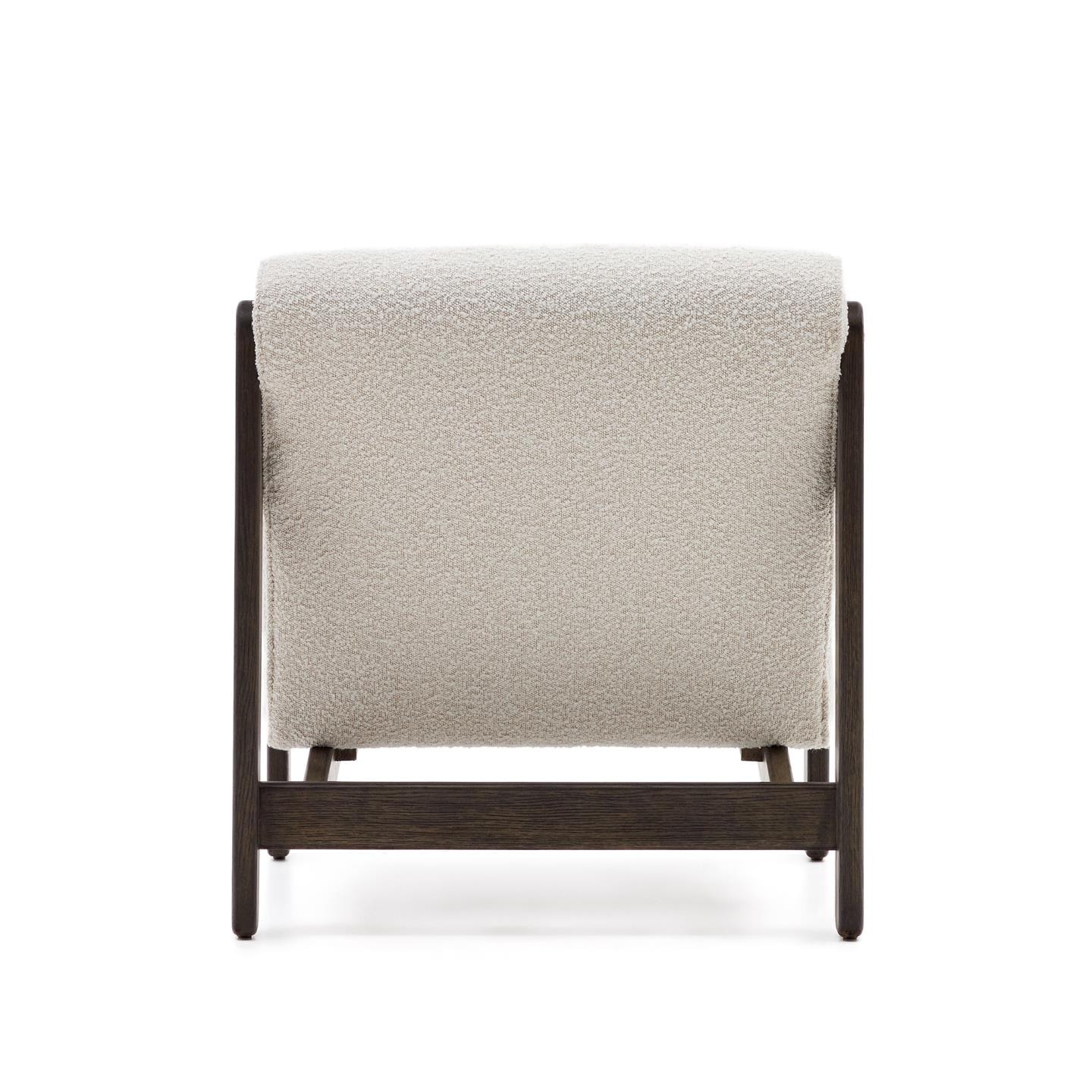 Kave Home Fauteuil 'Magira' Bouclé en eikenhout