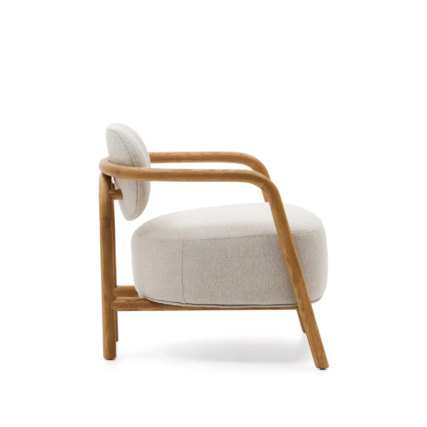 Kave Home Fauteuil 'Melqui' Eikenhout, kleur Beige