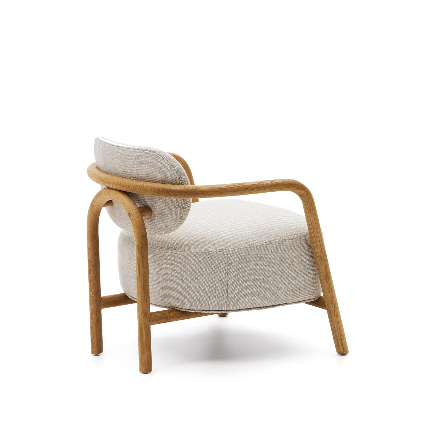 Kave Home Fauteuil 'Melqui' Eikenhout, kleur Beige