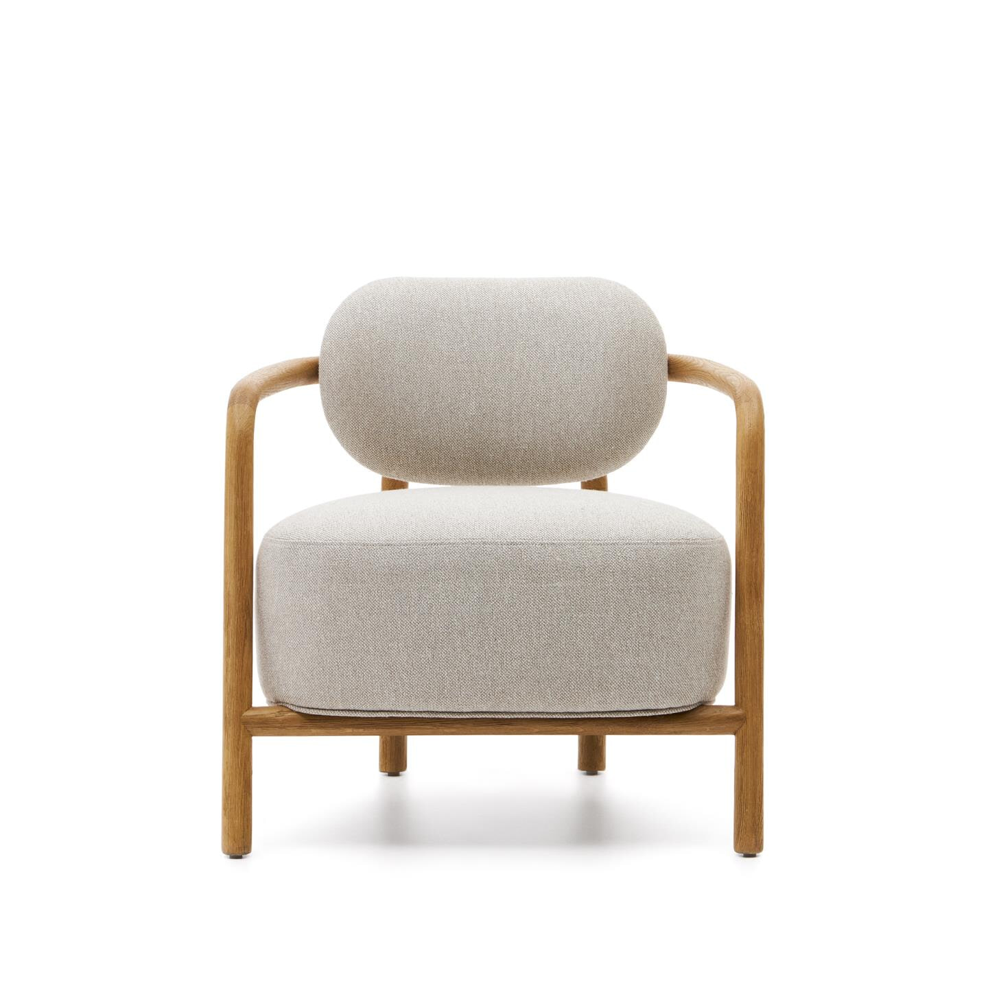 Kave Home Fauteuil 'Melqui' Eikenhout, kleur Beige
