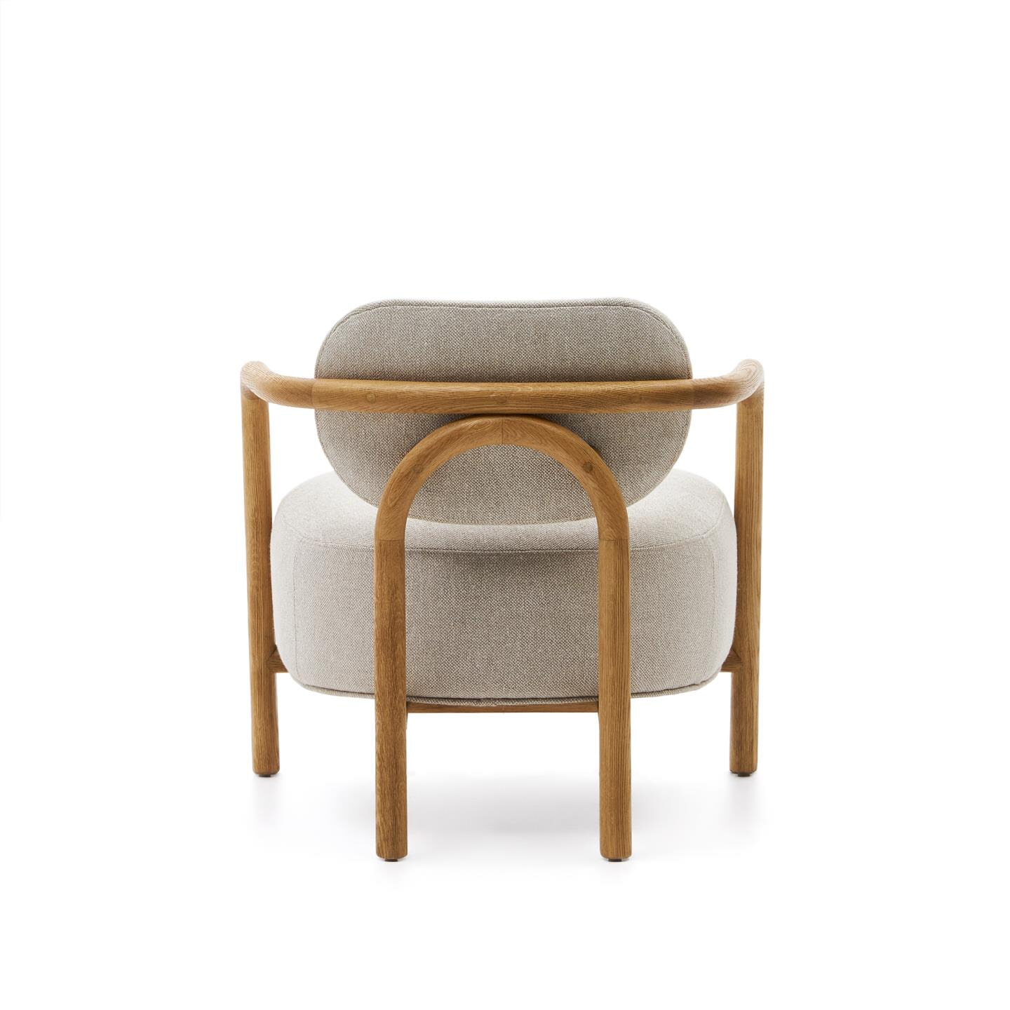 Kave Home Fauteuil 'Melqui' Eikenhout, kleur Beige