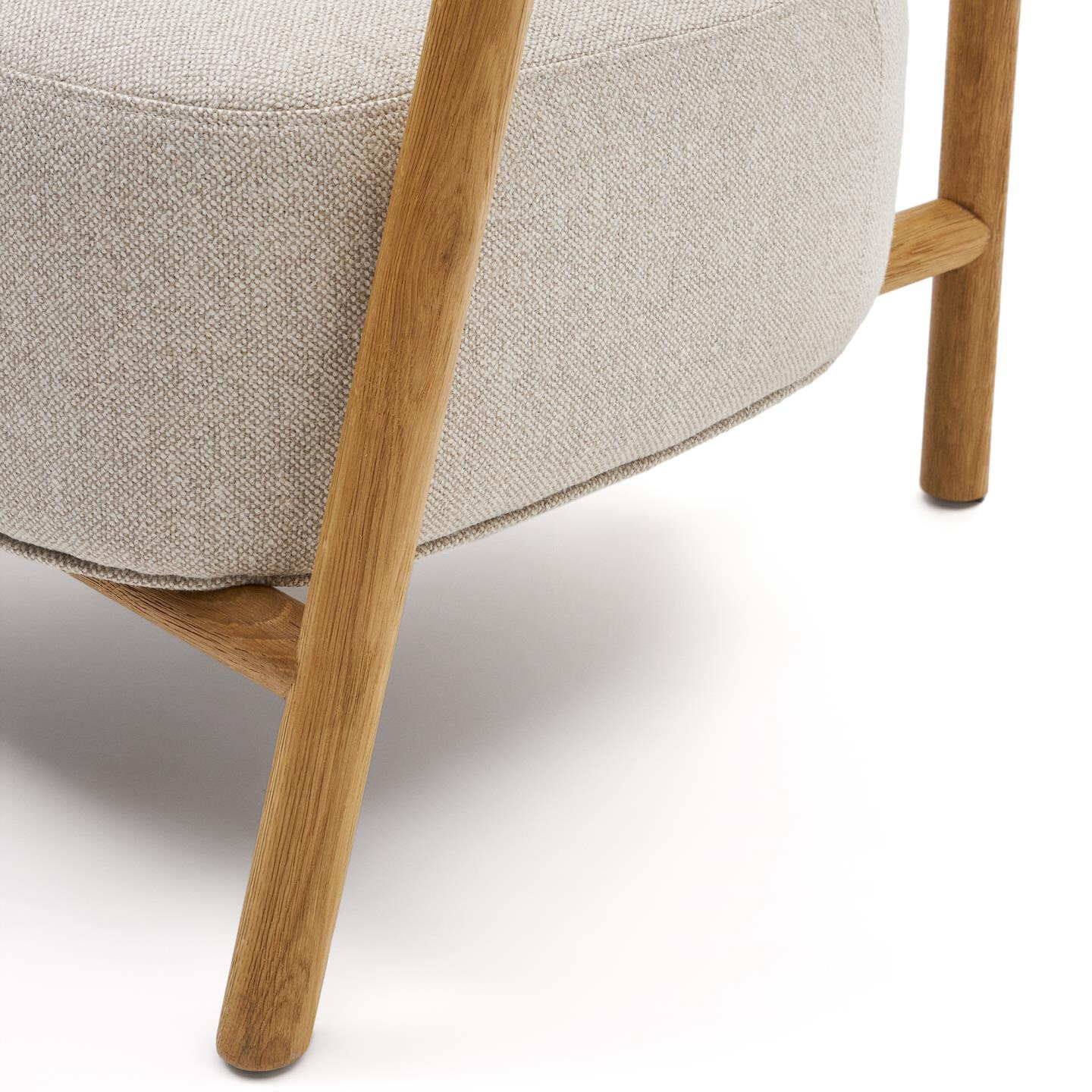 Kave Home Fauteuil 'Melqui' Eikenhout, kleur Beige