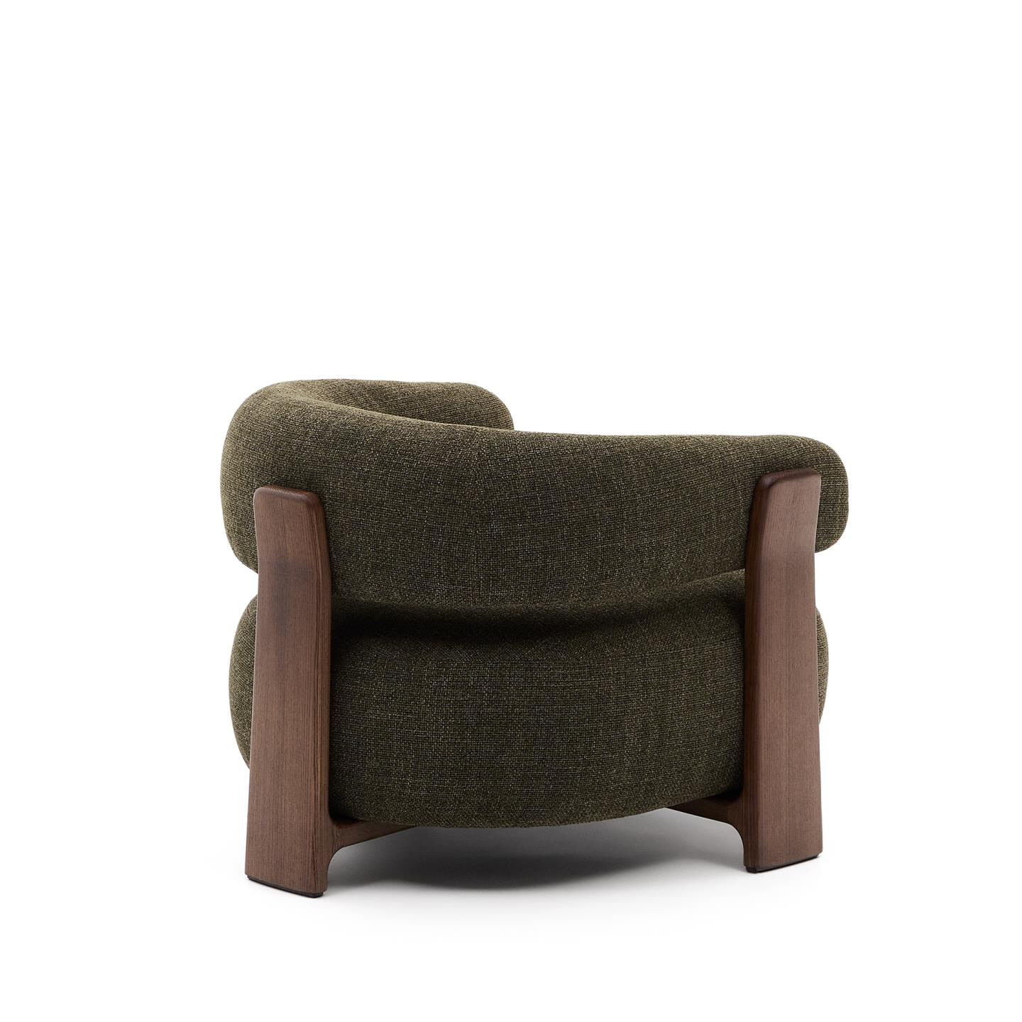 Kave Home Fauteuil 'Granite' Chenille en essenhout, kleur Groen
