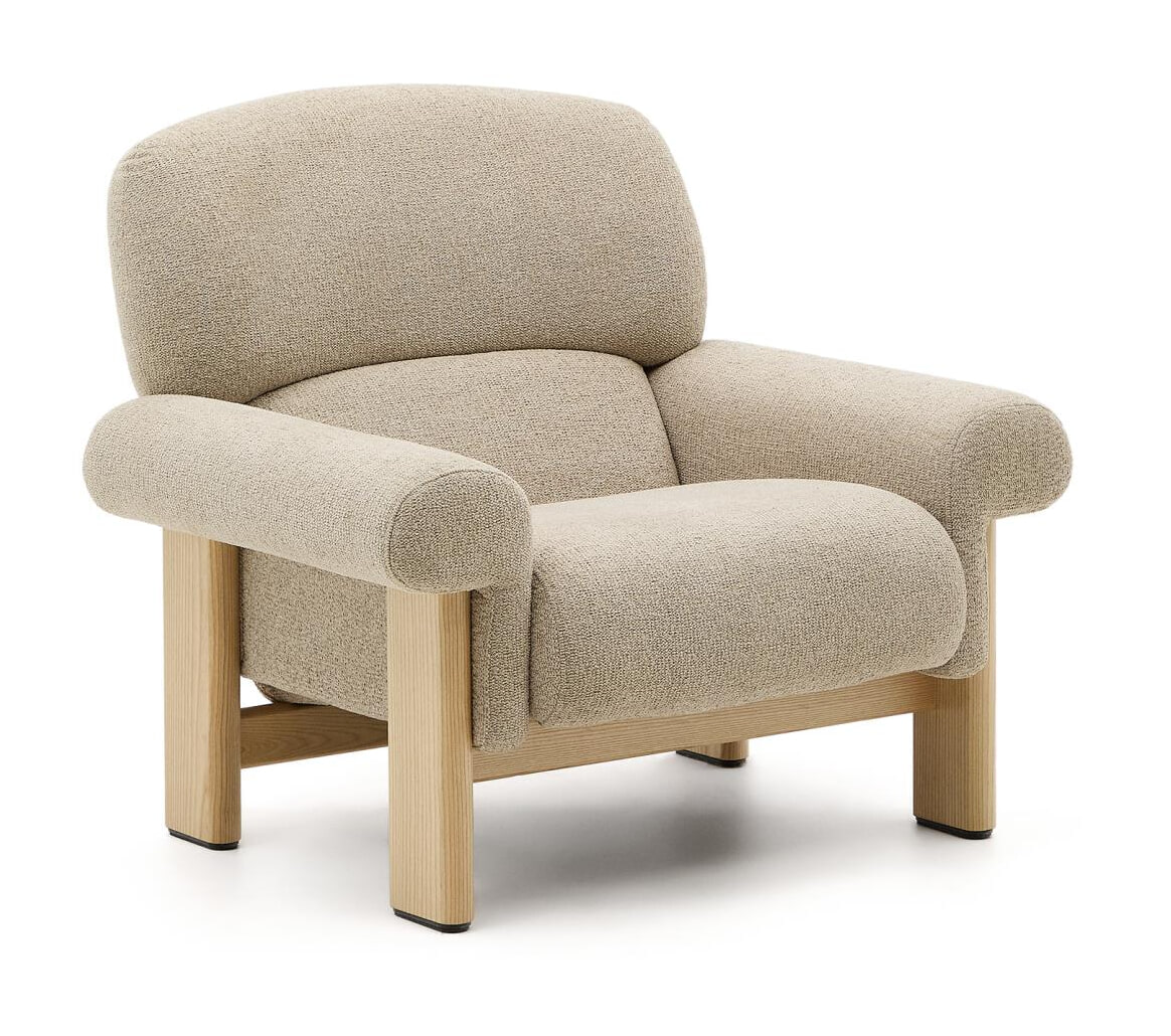 Kave Home Fauteuil 'Cabana' Chenille, kleur Beige
