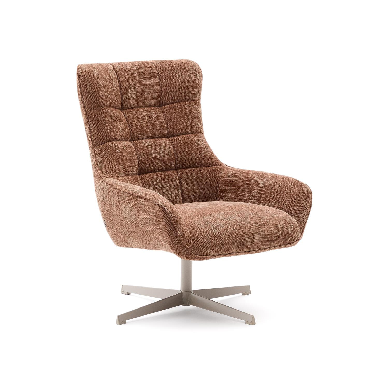 Kave Home Draaifauteuil Teryl Chenille - Lichtbruin