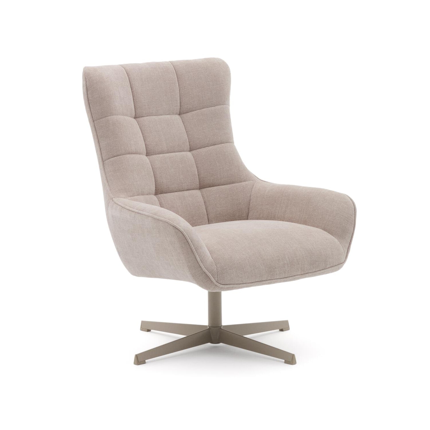 Kave Home Draaifauteuil 'Teryl' Chenille, kleur Beige