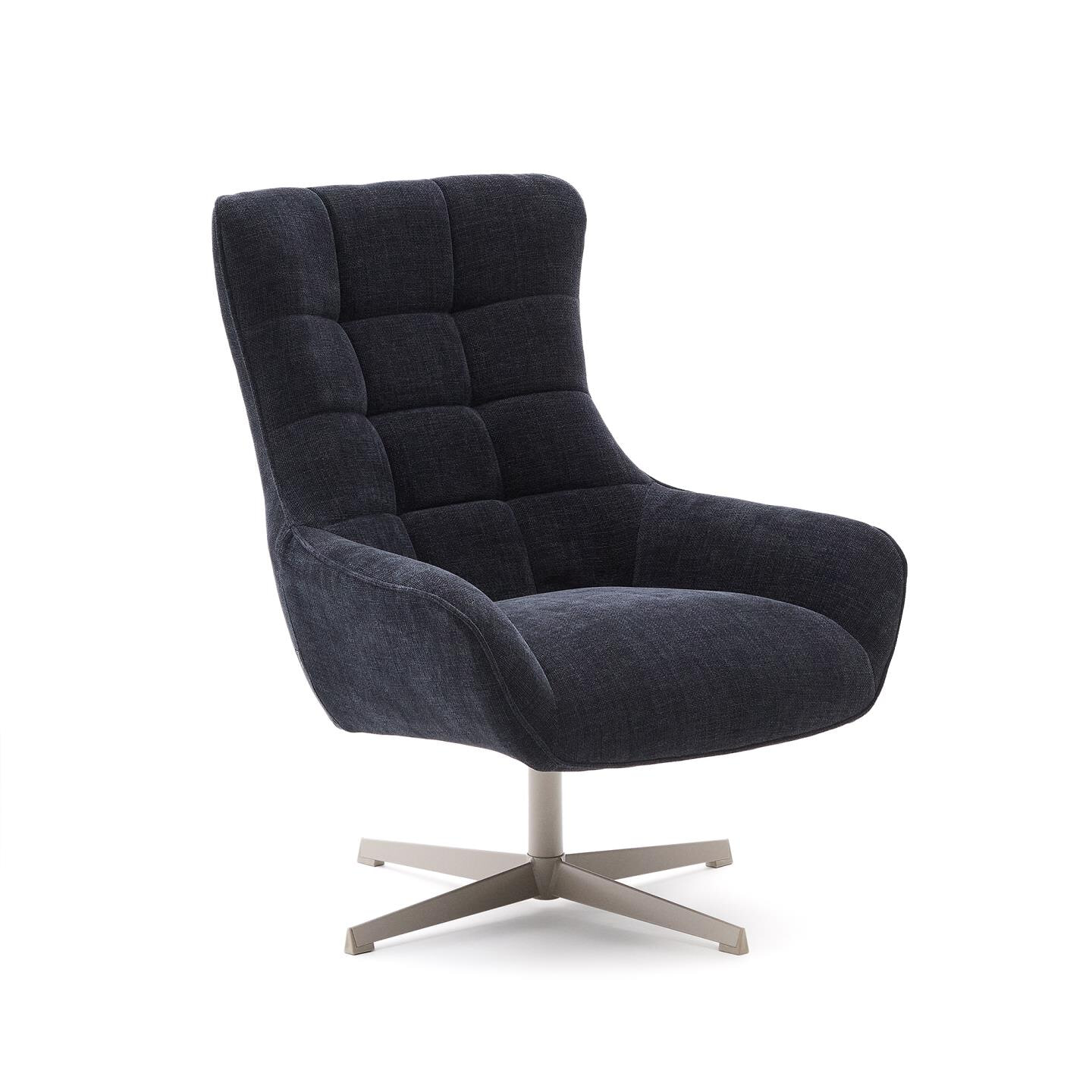 Kave Home Draaifauteuil Teryl Chenille - Donkerblauw