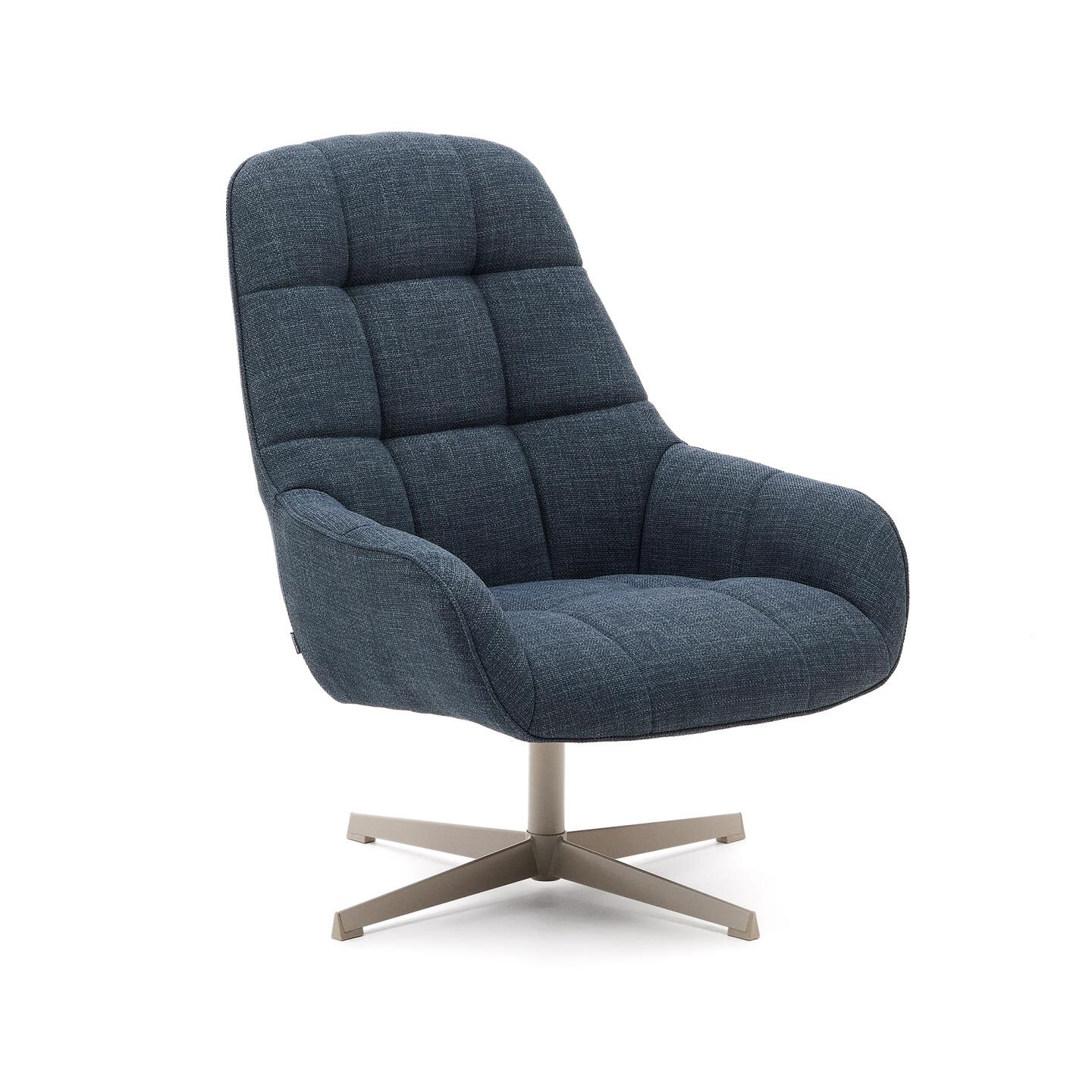 Kave Home Draaifauteuil Jaspe Structuurstof - Blauw