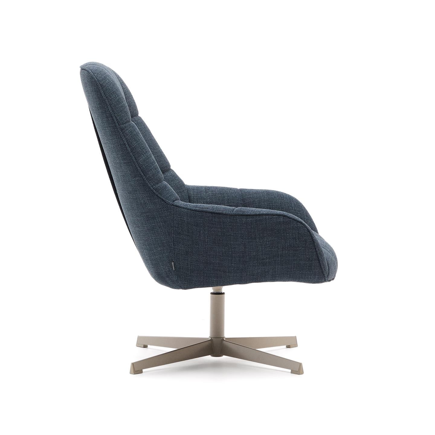 Kave Home Draaifauteuil 'Jaspe' Structuurstof, kleur Blauw