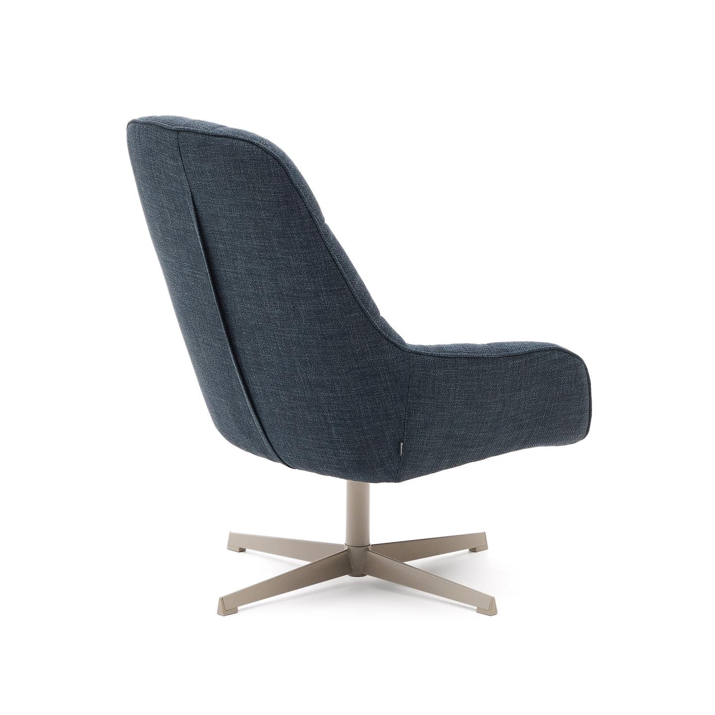 Kave Home Draaifauteuil 'Jaspe' Structuurstof, kleur Blauw