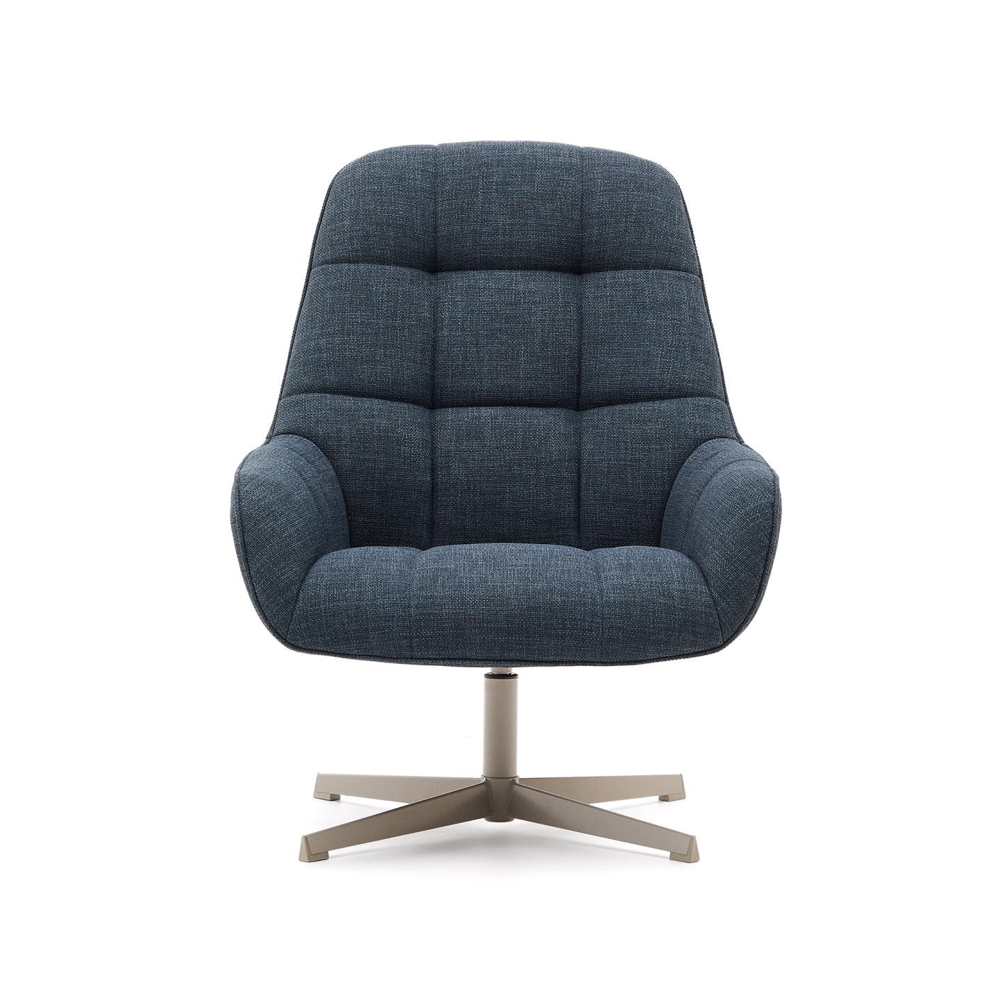 Kave Home Draaifauteuil 'Jaspe' Structuurstof, kleur Blauw