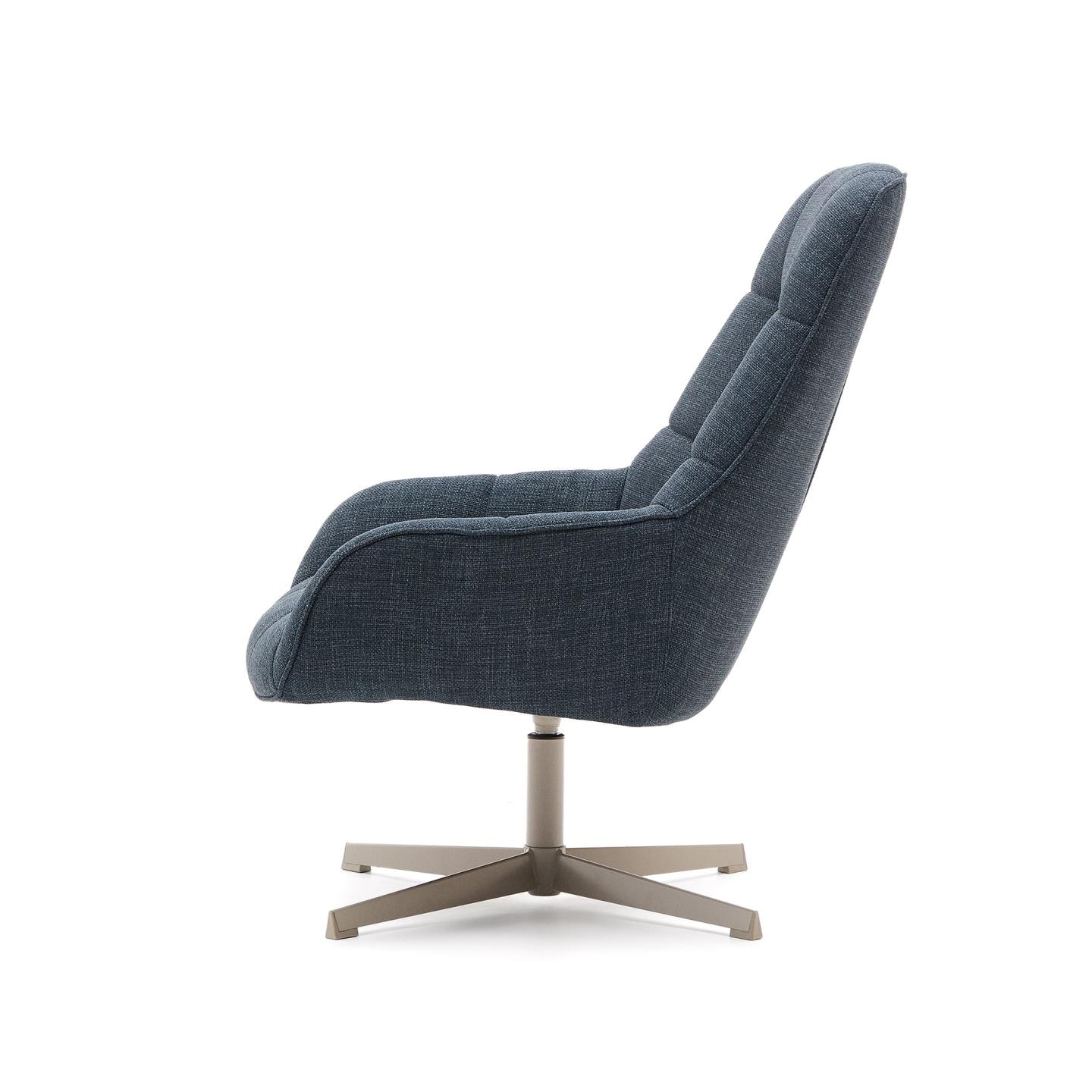 Kave Home Draaifauteuil 'Jaspe' Structuurstof, kleur Blauw