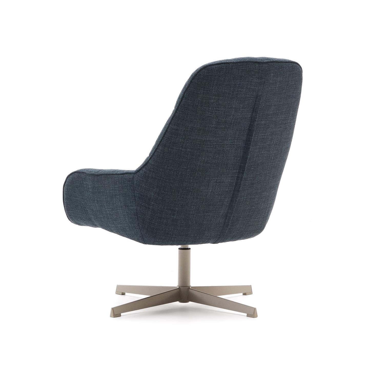 Kave Home Draaifauteuil 'Jaspe' Structuurstof, kleur Blauw