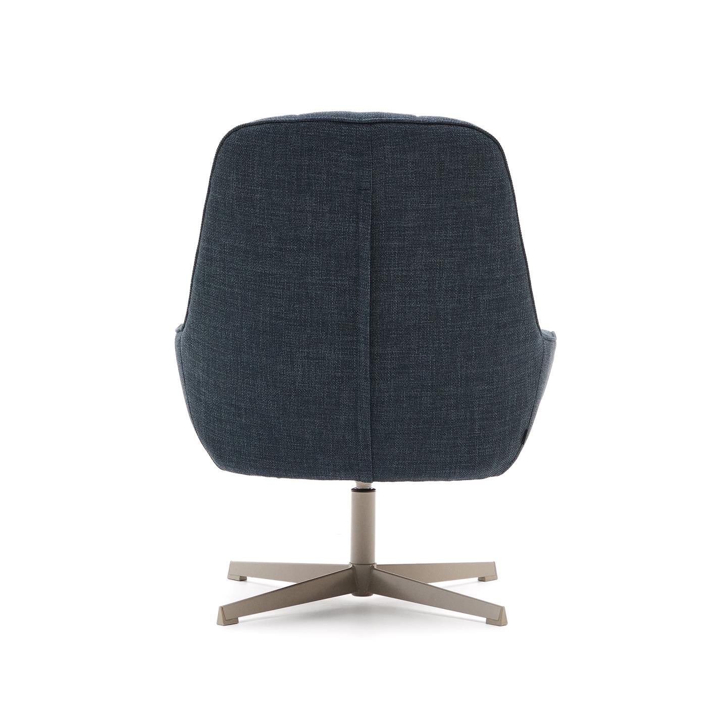 Kave Home Draaifauteuil 'Jaspe' Structuurstof, kleur Blauw