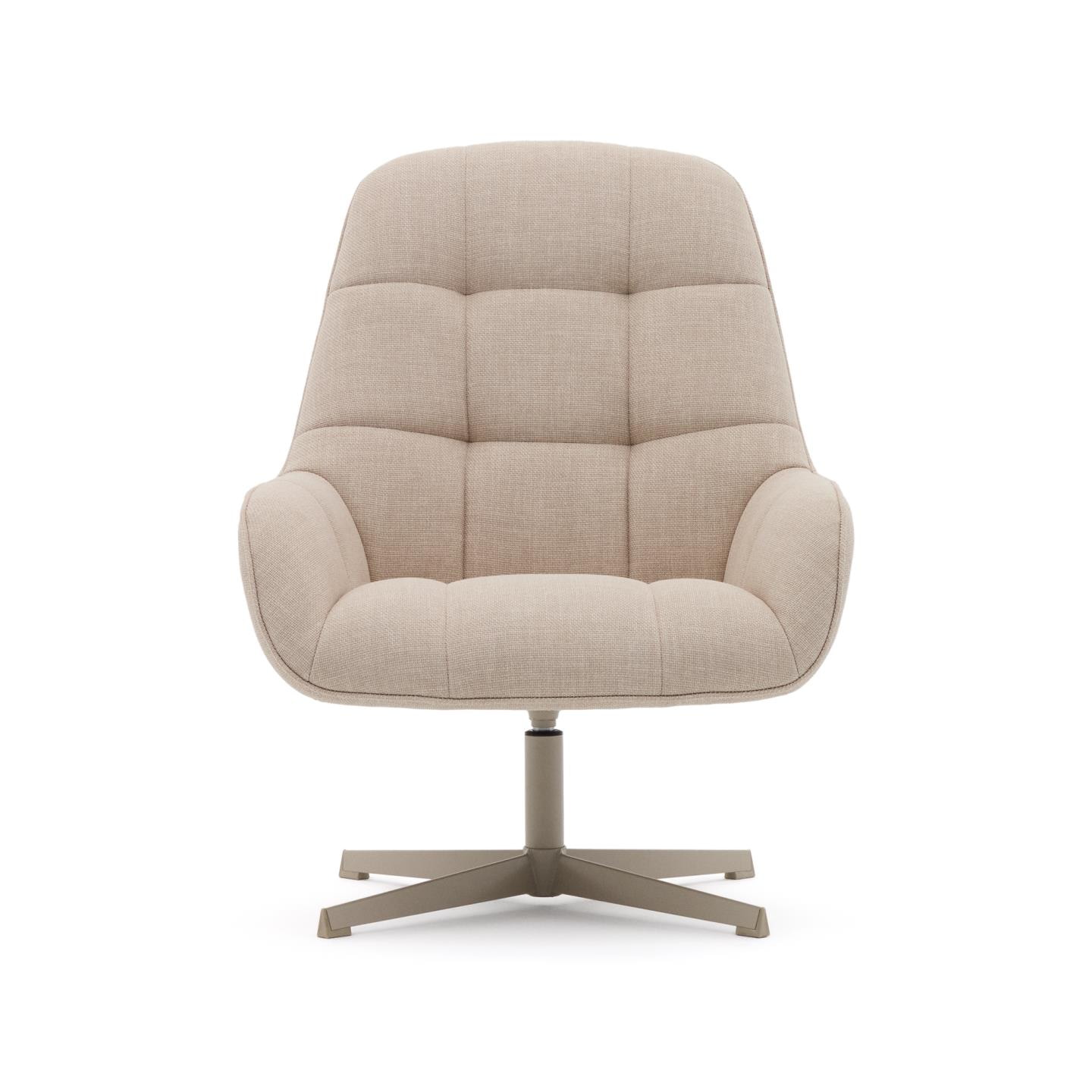 Kave Home Draaifauteuil 'Jaspe' Structuurstof, kleur Beige
