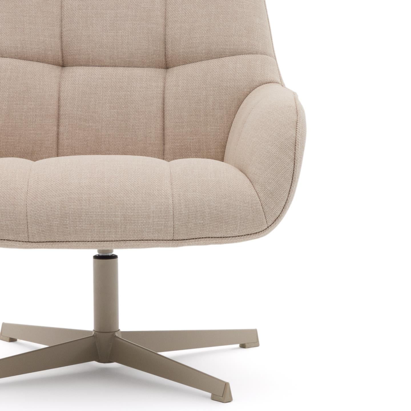 Kave Home Draaifauteuil 'Jaspe' Structuurstof, kleur Beige