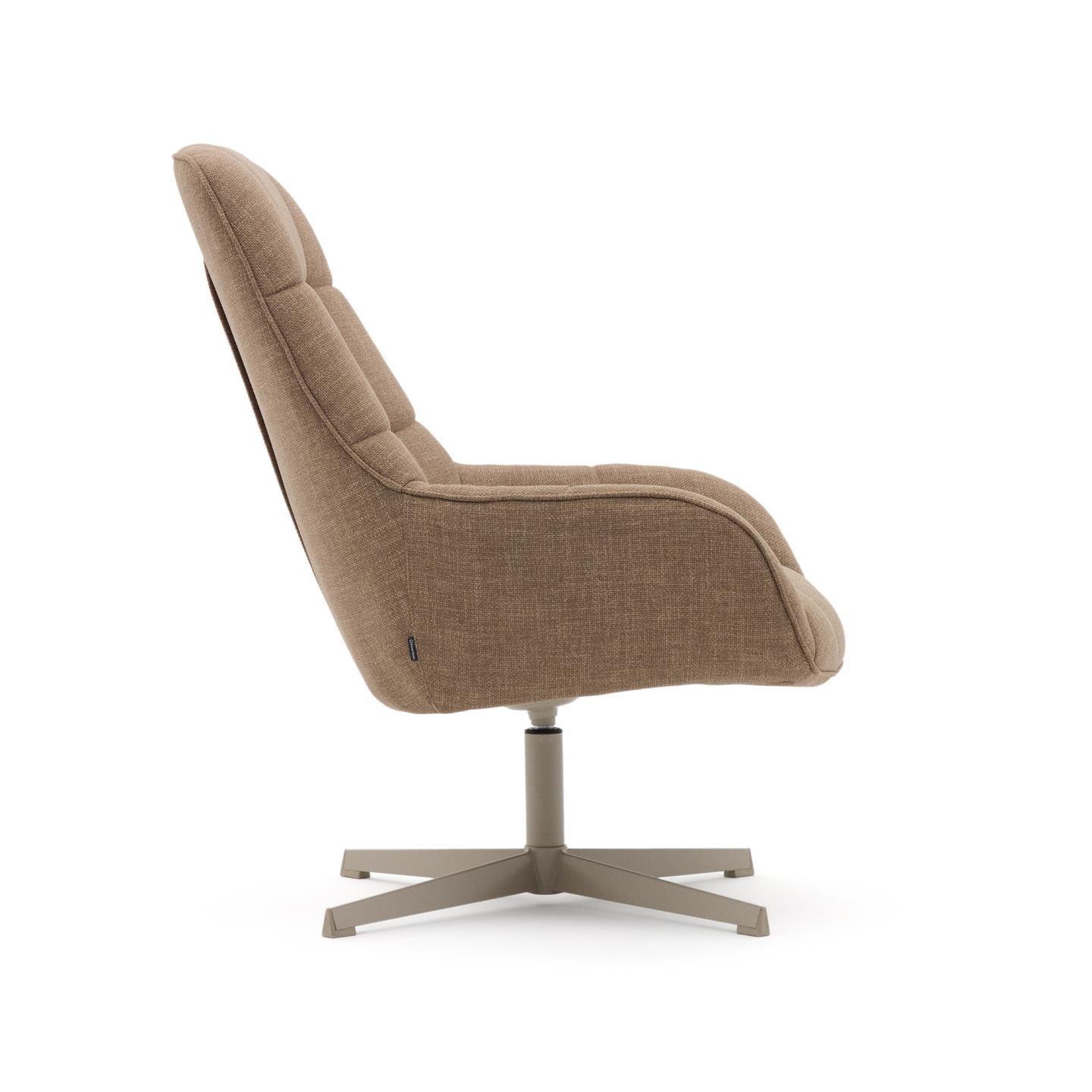 Kave Home Draaifauteuil 'Jaspe' Structuurstof, kleur Lichtbruin
