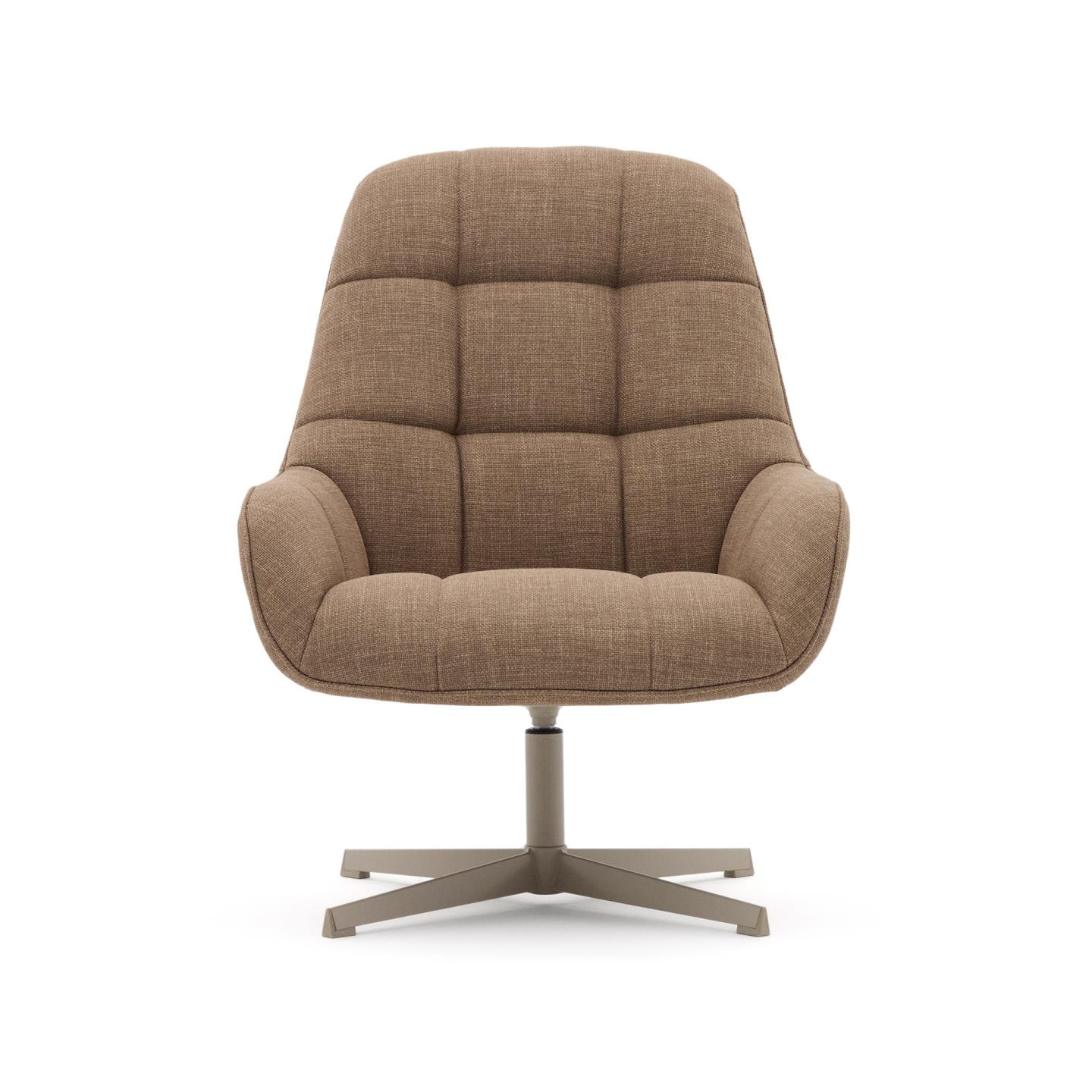 Kave Home Draaifauteuil 'Jaspe' Structuurstof, kleur Lichtbruin