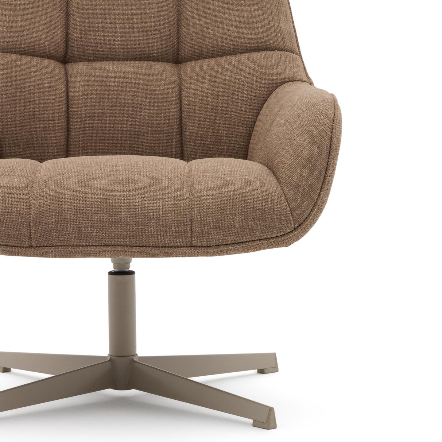 Kave Home Draaifauteuil 'Jaspe' Structuurstof, kleur Lichtbruin