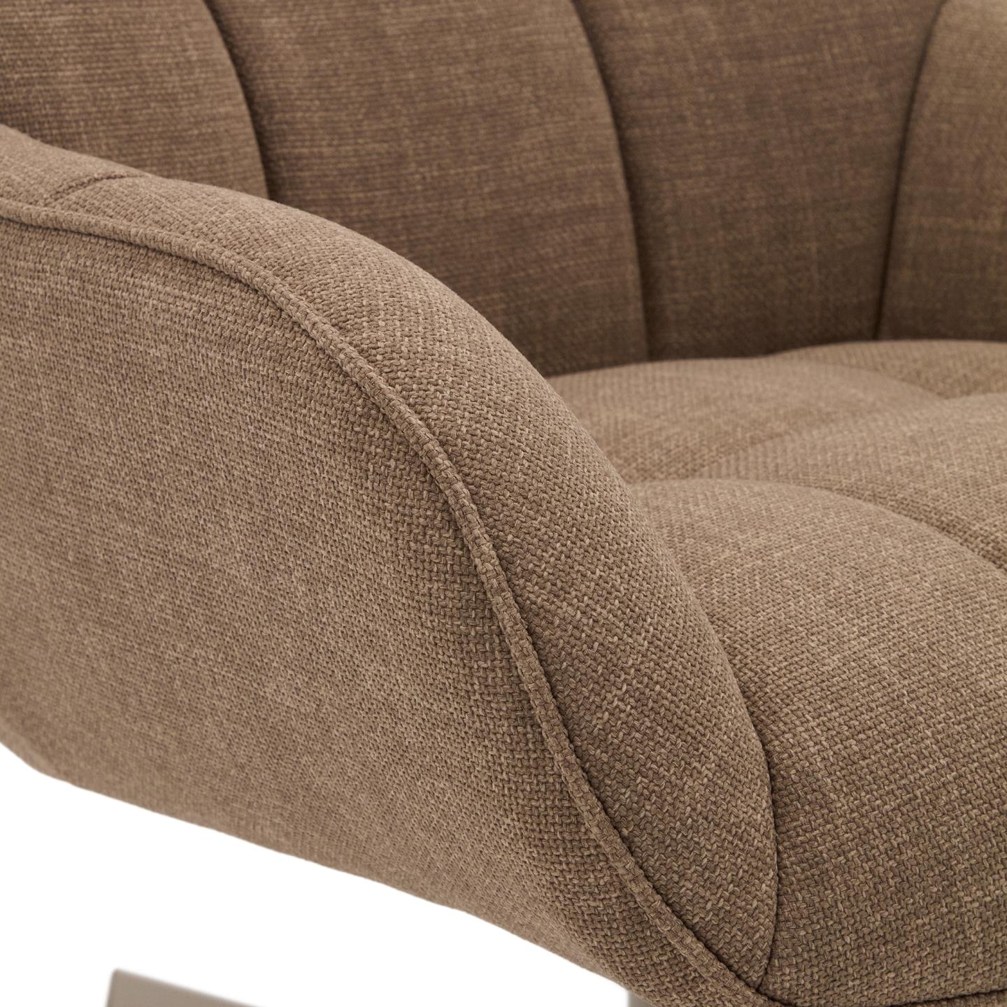 Kave Home Draaifauteuil 'Jaspe' Structuurstof, kleur Lichtbruin