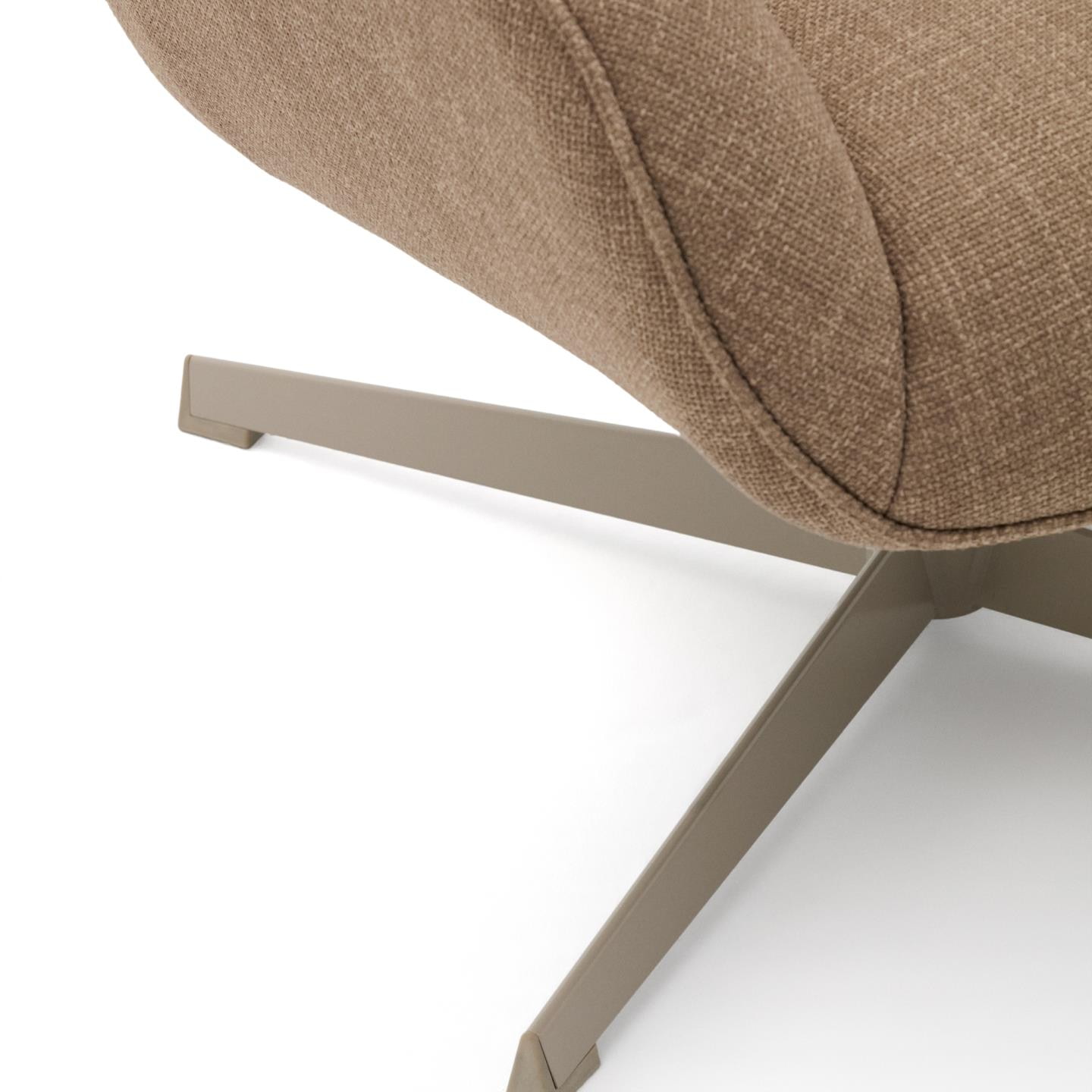 Kave Home Draaifauteuil 'Jaspe' Structuurstof, kleur Lichtbruin