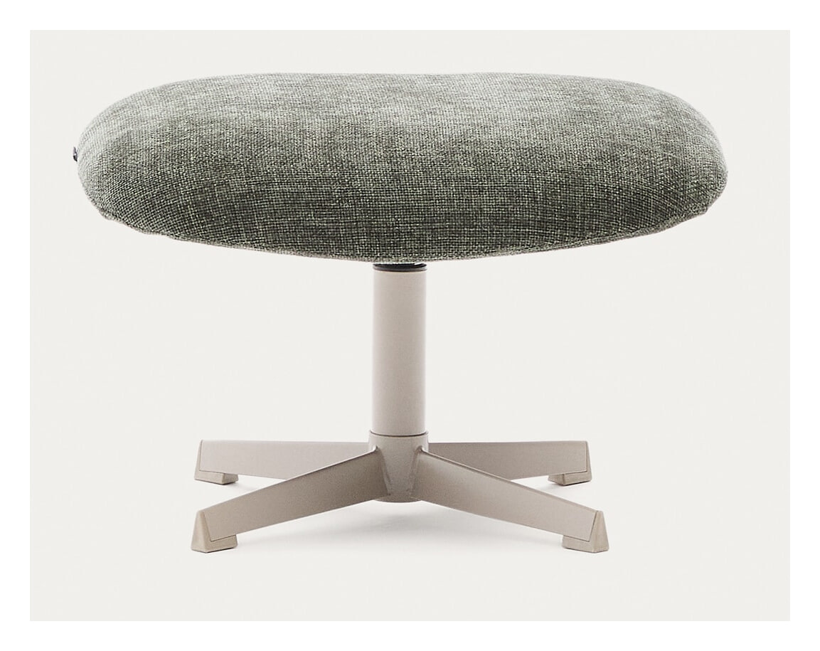 Kave Home Draaibare Hocker 'Teryl' Chenille, kleur Donkergroen