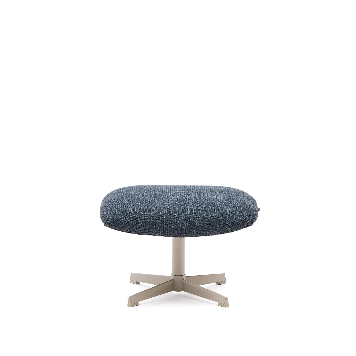 Kave Home Hocker 'Jaspe' Structuurstof, kleur Blauw