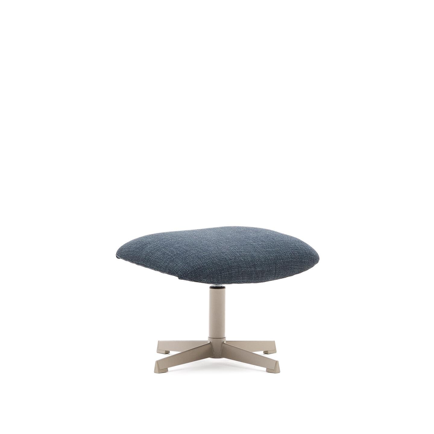 Kave Home Hocker 'Jaspe' Structuurstof, kleur Blauw