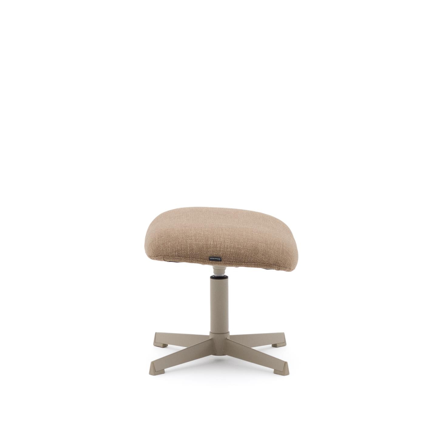 Kave Home Hocker 'Jaspe' Structuurstof, kleur Lichtbruin