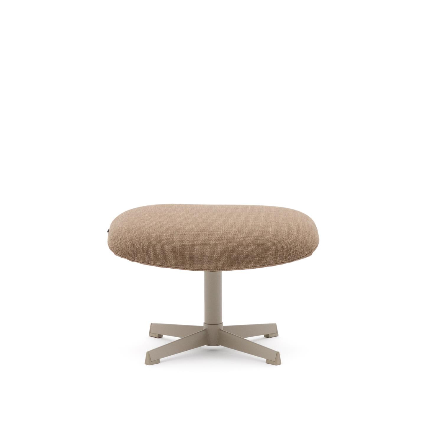 Kave Home Hocker 'Jaspe' Structuurstof, kleur Lichtbruin