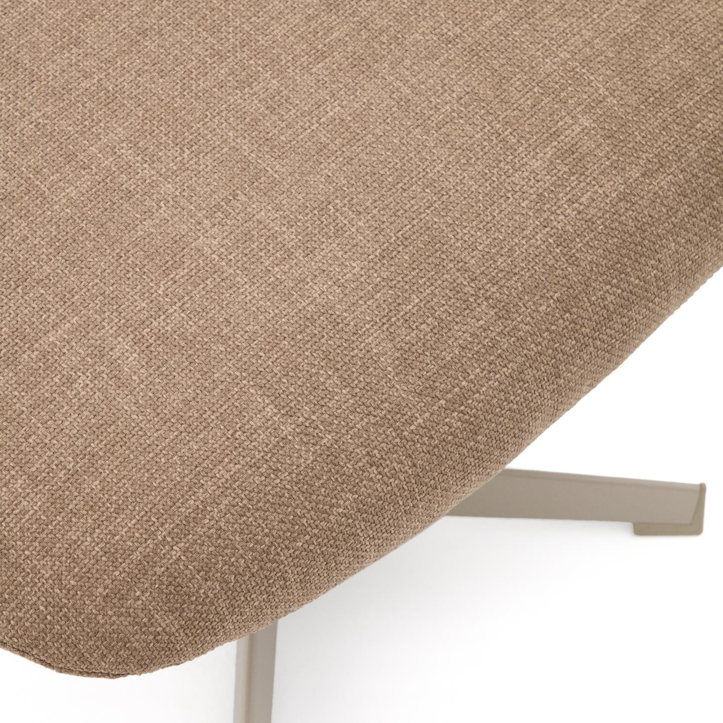Kave Home Hocker 'Jaspe' Structuurstof, kleur Lichtbruin