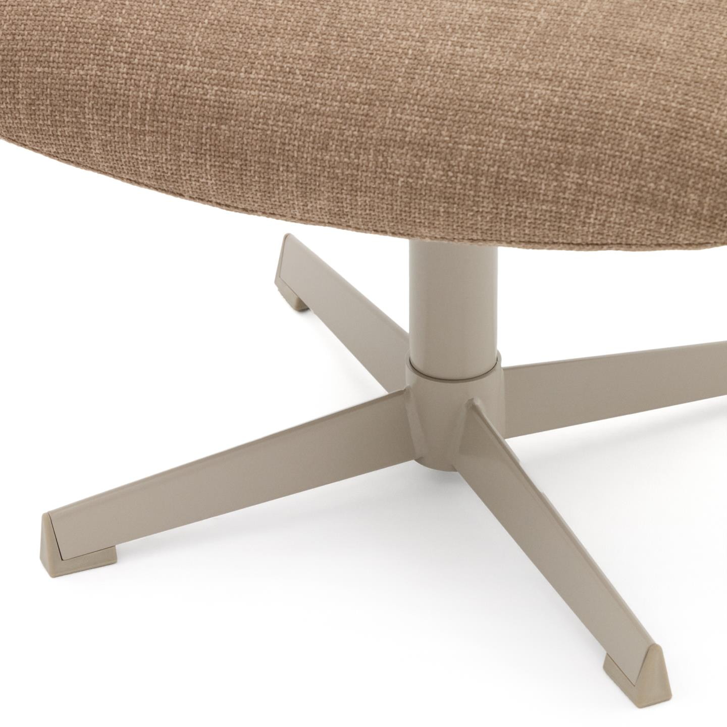 Kave Home Hocker 'Jaspe' Structuurstof, kleur Lichtbruin