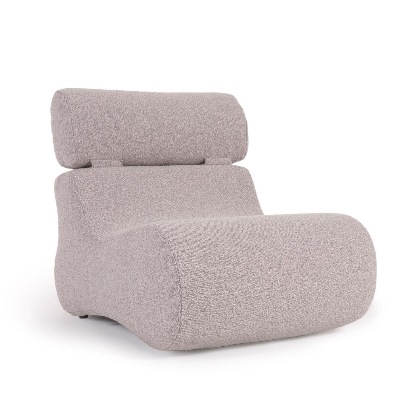 Kave Home - Club fauteuil in lichtgrijze schapenvacht