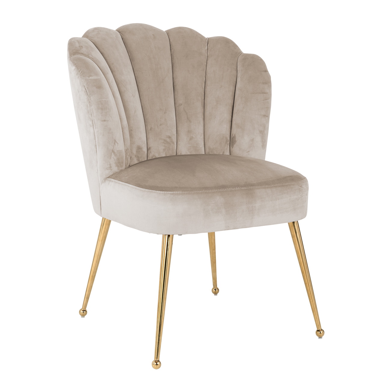 Richmond Eetkamerstoel 'Pippa' Velvet, kleur Khaki / Goud